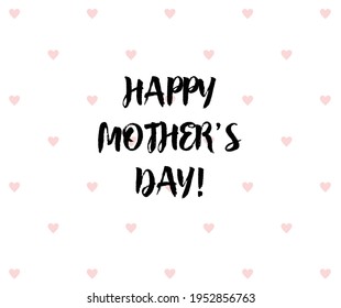 Happy Mother's Day card with hearts. Vector card, banner, greeting. 