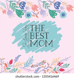 happy mothers day card with herbs frame