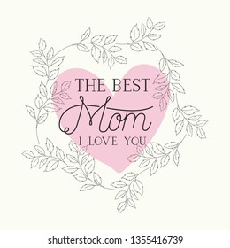 happy mothers day card with herbs heart frame