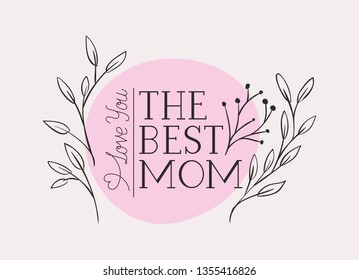 happy mothers day card with herbs circular frame