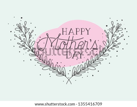 happy mothers day card with herbs frame