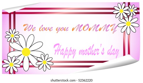 Happy mothers day card. Illustration. Vector