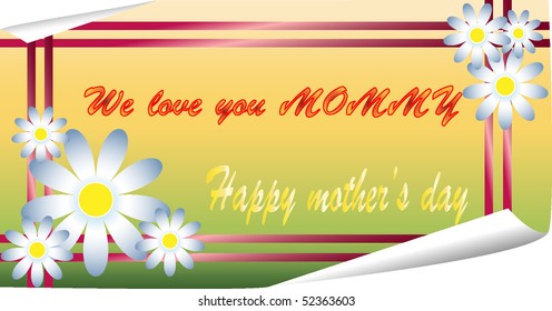 Happy mother's day card. Illustration. Vector