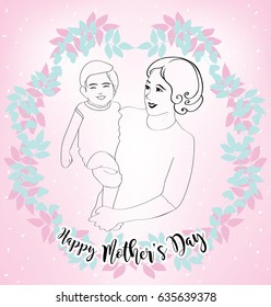 Happy Mother's Day, mothers day card. Illustration vector.