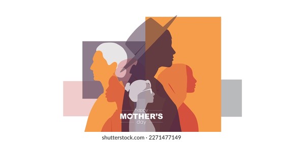 Happy Mother's Day card. Modern color design.