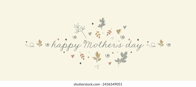 Happy Mother's Day card. Modern design in pastel colors.