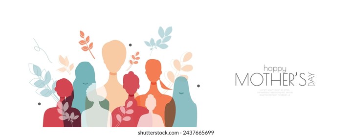 Happy Mother's Day card. Modern color design.