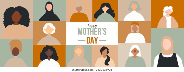 Happy Mother's Day card. Modern color design.