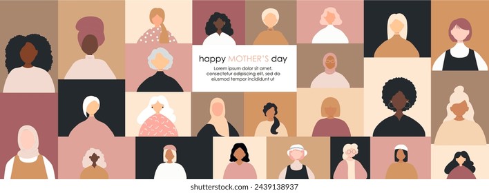 Happy Mother's Day card. Modern color design.