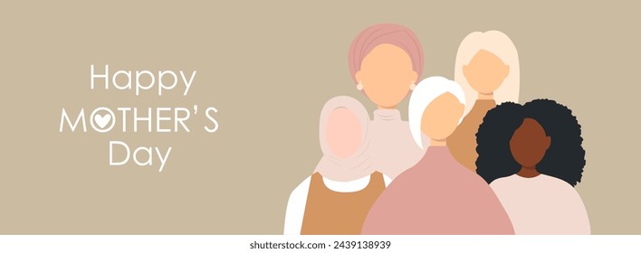 Happy Mother's Day card. Modern color design.