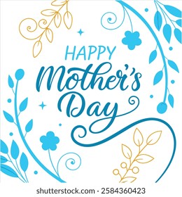 Happy Mothers day card with modern calligraphy