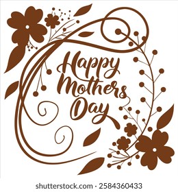 Happy Mothers day card with modern calligraphy