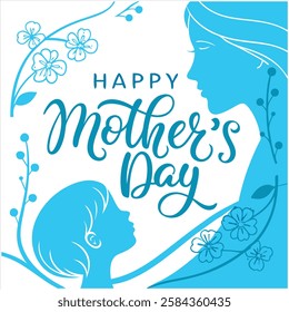 Happy Mothers day card with modern calligraphy