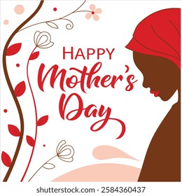Happy Mothers day card with modern calligraphy