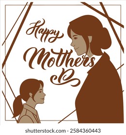 Happy Mothers day card with modern calligraphy