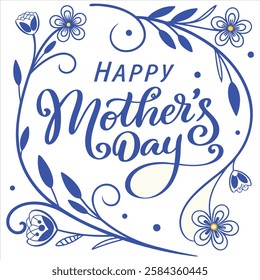Happy Mothers day card with modern calligraphy