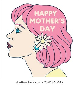 Happy Mothers day card with modern calligraphy