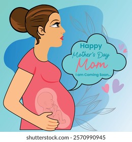 Happy Mother's Day Card With Mom And Baby, Mother's Love