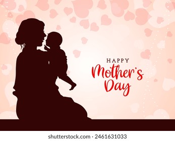 Happy Mother's day card with mother and child design vector