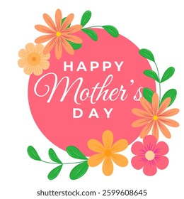 Happy Mother's Day card. For poster, card, banner, discount, special offer, cover, menu, advertising. Vector illustration EPS10 
