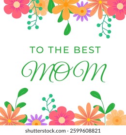 Happy Mother's Day card. For poster, card, banner, discount, special offer, cover, menu, advertising. Vector illustration EPS10 
