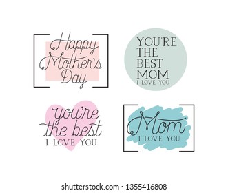 happy mothers day card set calligraphy messages