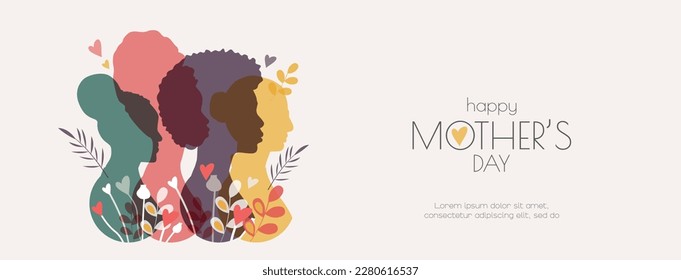 Happy Mother's Day card set. Modern color design.	