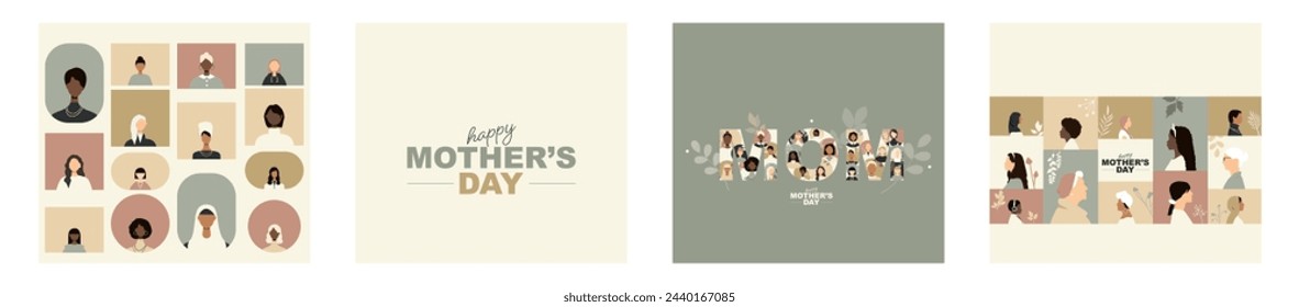 Happy Mother's Day card set.	