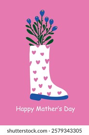 Happy Mother's Day Card. Template for ads, branding, banner, cover, label, poster print
