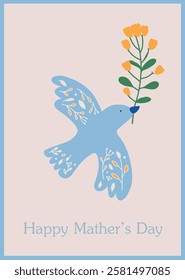 Happy Mother's Day Card. Template for ads, branding, banner, cover, label, poster print