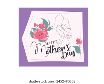 Happy mothers day card templates cute vintage hand drawn botanical eps 10 file Happy mother day Royalty Free