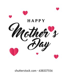 Happy Mother's day card with tiny hearts, Happy Mother's day Vector Illustration