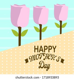 Happy mothers day card with a tulips - Vector