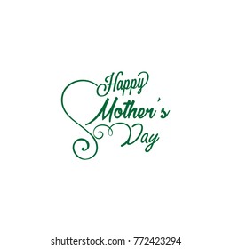 Happy Mother's Day card, typography poster with modern calligraphy. Retro vintage style. Vector Illustration