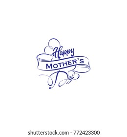 Happy Mother's Day card, typography poster with modern calligraphy. Retro vintage style. Vector Illustration