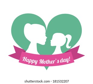 Happy mothers day card, vector illustration