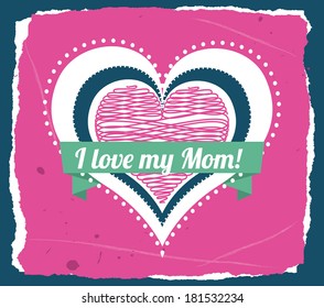 Happy mothers day card, vector illustration