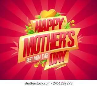 Happy Mother's day card vector design template