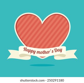 Happy mothers day card, vector illustration.