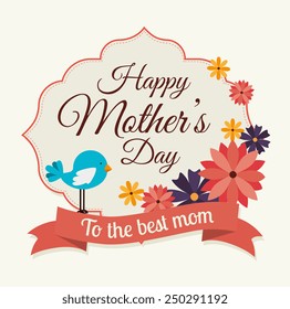 Happy mothers day card, vector illustration. Happy mothers day card, vector illustration.