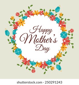 Happy mothers day card, vector illustration.