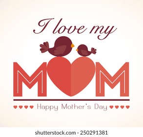 Happy mothers day card, vector illustration.