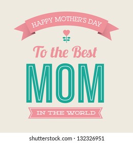 Happy mothers day card vintage retro type font