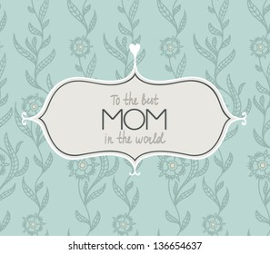 Happy mother's day card  - vintage retro postcard