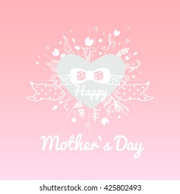 Happy mothers day card vintage retro type font.