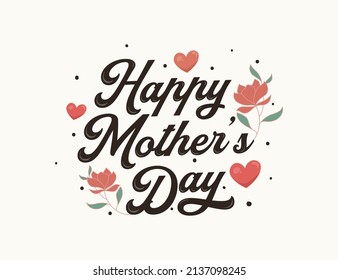 Happy mother's day card and wallpaper with botanical flower