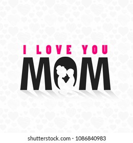 Happy Mother's day card with white background vector 