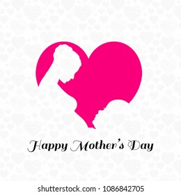 Happy Mother's day card with white background vector 