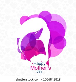 Happy Mother's day card with white background vector 