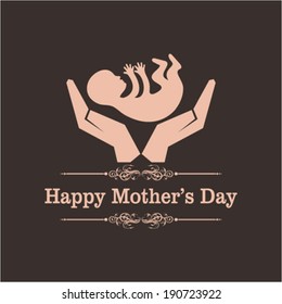 Happy mothers day with caring of child by mother stock vector